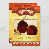 Indische olifanten Foto Hartelijk dank Bedankkaart (Voorkant / Achterkant)