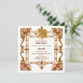 Indische olifanten goud wit  vrijgezellenfeest feestdagenkaart (Staand voorkant)