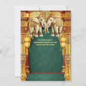 Indische olifanten gouden groene lantaarns luxe kaart (Achterkant)