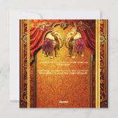 Indische olifanten gouden rode henna luxe bruids feestdagenkaart (Achterkant)