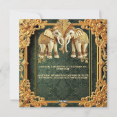 Indische olifanten groen goud  vrijgezellenfeest feestdagenkaart (Achterkant)
