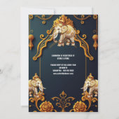 Indische olifanten marine goud koninklijke decorat kaart (Achterkant)