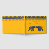 Indische Olifanten met Koningsblauw Thema op Trouw Gastenboek (Volledig)