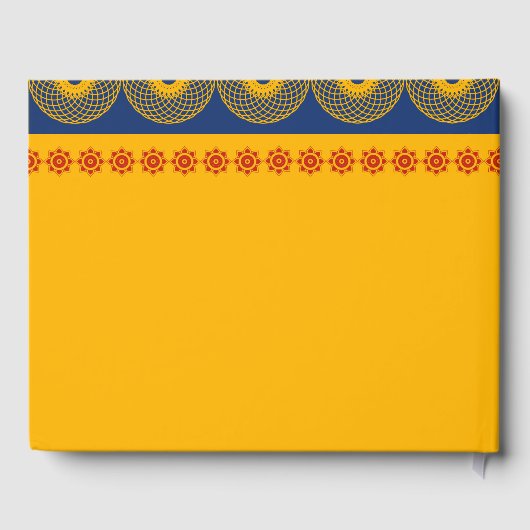 Indische Olifanten met Koningsblauw Thema op Trouw Gastenboek (Achterkant)