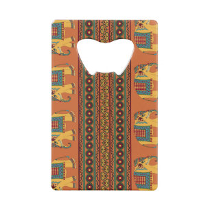 Indische olifanten, Sinaasappel Traditional Seamle Creditkaart Flessenopener