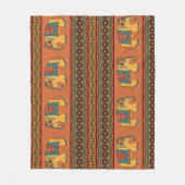 Indische olifanten, Sinaasappel Traditional Seamle Fleece Deken (Voorkant)