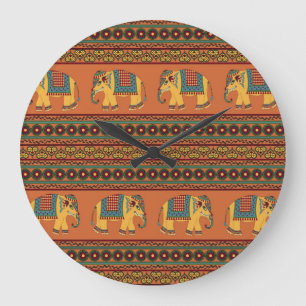 Indische olifanten, Sinaasappel Traditional Seamle Grote Klok