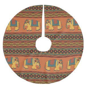 Indische olifanten, Sinaasappel Traditional Seamle Kerstboom Rok