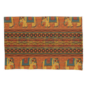 Indische olifanten, Sinaasappel Traditional Seamle Kussensloop