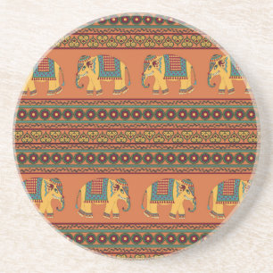 Indische olifanten, Sinaasappel Traditional Seamle Zandsteen Onderzetter
