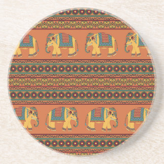 Indische olifanten, Sinaasappel Traditional Seamle Zandsteen Onderzetter