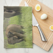 Indische Olifantenfamilie Theedoek (Quarter Fold)