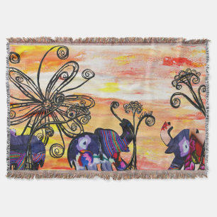 Indische olifantenparade deken