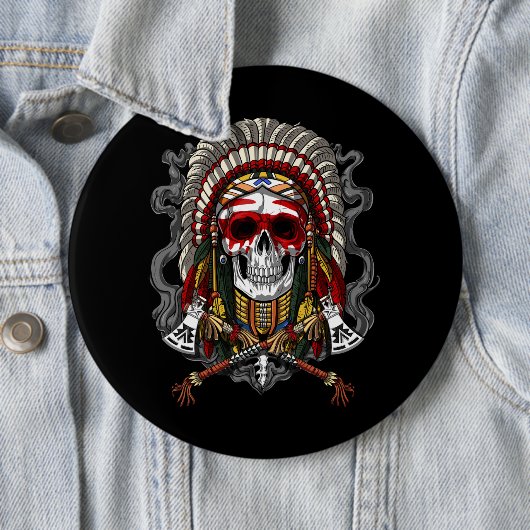 Indische opperkop Indische natief Ronde Button 6,0 Cm (In situ)