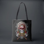 Indische opperkop Indische natief Tote Bag<br><div class="desc">Native American Skull Indian Chief Headdress design voor elke inheemse Amerikaanse geschiedenisliefhebber.</div>