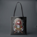 Indische opperkop Indische natief Tote Bag<br><div class="desc">Native American Skull Indian Chief Headdress design voor elke inheemse Amerikaanse geschiedenisliefhebber.</div>