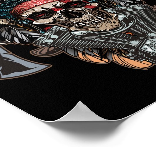 Indische oppermotorfiets poster (Hoek)