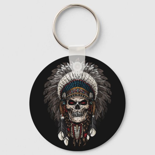 Indische opperschedel Tattoo Sleutelhanger (Voorkant)