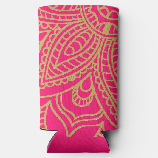 Indische Oranje goudbruine goudbruin Seltzer Blikjeskoeler (Achterkant)