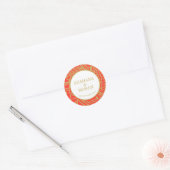 Indische Oranje gouden bruiloft Ronde Sticker (Envelop)