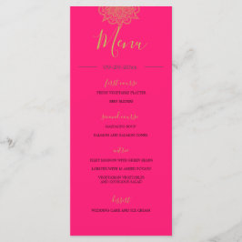 Indische Oranje gouden kleuren met roze kleuren Menu