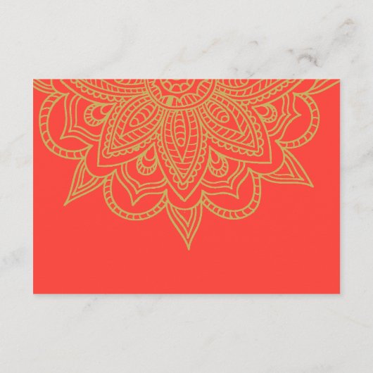 Indische Oranje goudkleurige gouden kleuren met ee Informatiekaartje (Achterkant)