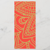 Indische Oranje goudkleurige kleurenkleuren Menu (Achterkant)