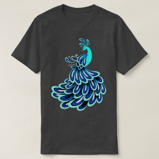 Indische ornamentale vogelpest Gift Peacocock T-shirt (Design voorkant)