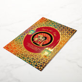 Indische Paar REAL GOLD FOIL Cute Save Date Folie Folie Uitnodiging (Gedraaid)