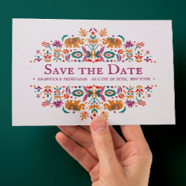 Indische Paarse olifantenbruiloft Aankondigingskaart