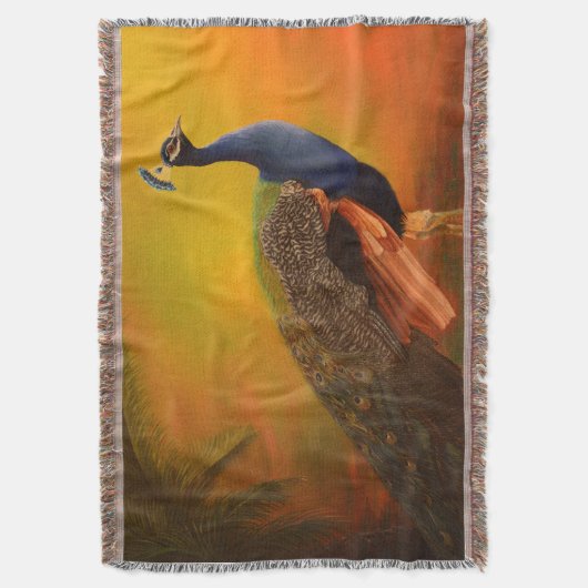 Indische pacock deken (Voorkant Verticaal)