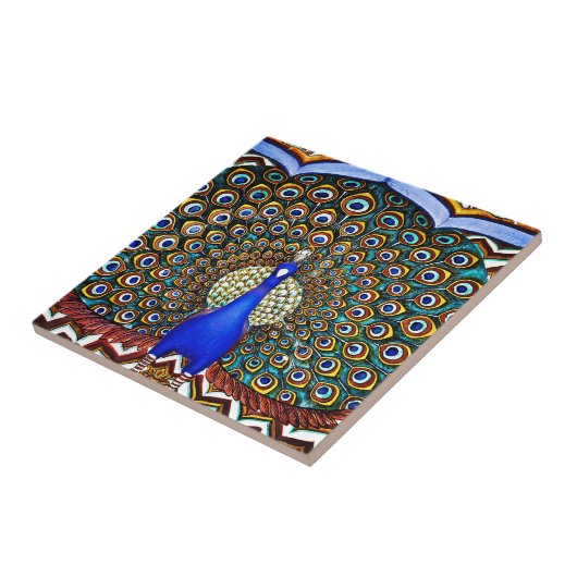 Indische pacock tegeltje (Zijkant)
