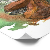 Indische Paintborstelbloemen woestijnlandschap Poster (Hoek)