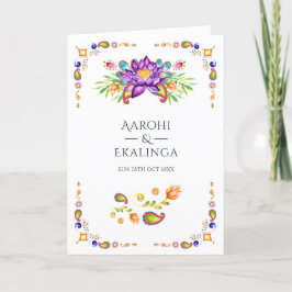 Indische Paisley Bloemen Bruiloft Programma