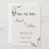 Indische Pakistaanse gouden bruiloft redt de datum Save The Date (Achterkant)