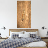 Indische palmvierkant op een boomstam canvas afdruk (Insitu (Slaapkamer))