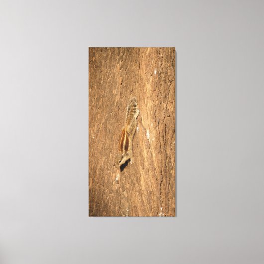 Indische palmvierkant op een boomstam canvas afdruk (Voorkant)