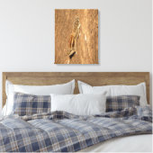 Indische palmvierkant op een boomstam canvas afdruk (Insitu (Slaapkamer))