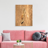 Indische palmvierkant op een boomstam canvas afdruk (Insitu (Woonkamer))