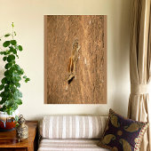 Indische palmvierkant op een boomstam canvas afdruk