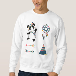 Indische Panda Beer Sticker zet thee Trui