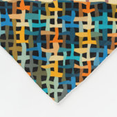 Indische patchwork: geweven canvas imitatie. fleece deken (Hoek)