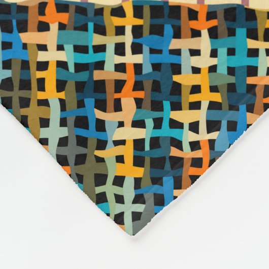 Indische patchwork: geweven canvas imitatie. fleece deken (Hoek)