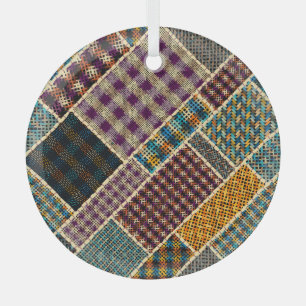 Indische patchwork: geweven canvas imitatie. glas ornament