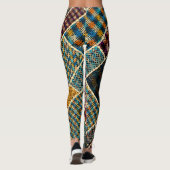Indische patchwork: geweven canvas imitatie. leggings (Achterkant)