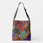 Indische patchwork imitatie,  canvas. crossbody tas (Achterkant)