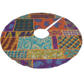 Indische patchwork imitatie, canvas. kerstboom rok (Gekanteld)
