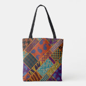 Indische patchwork imitatie, canvas. tote bag (Achterkant)