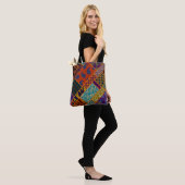Indische patchwork imitatie, canvas. tote bag (Op model)