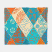 Indische patchwork naadloos  ontwerp. fleece deken (Voorkant (Horizontaal))